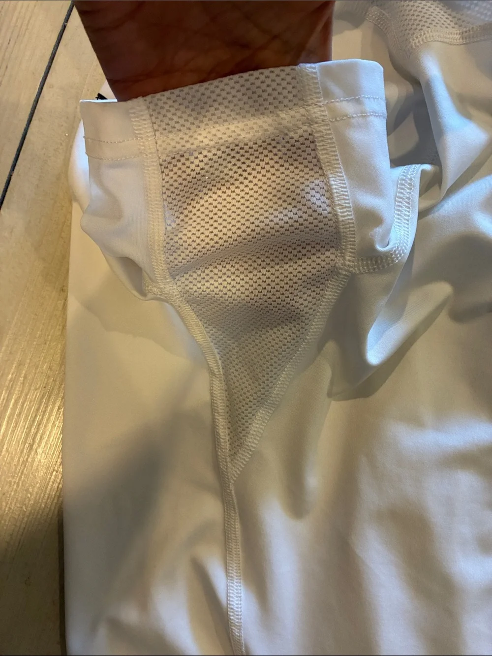 Nike White Short-Sleeve Dri-FIT Training Tee with Black Swoosh